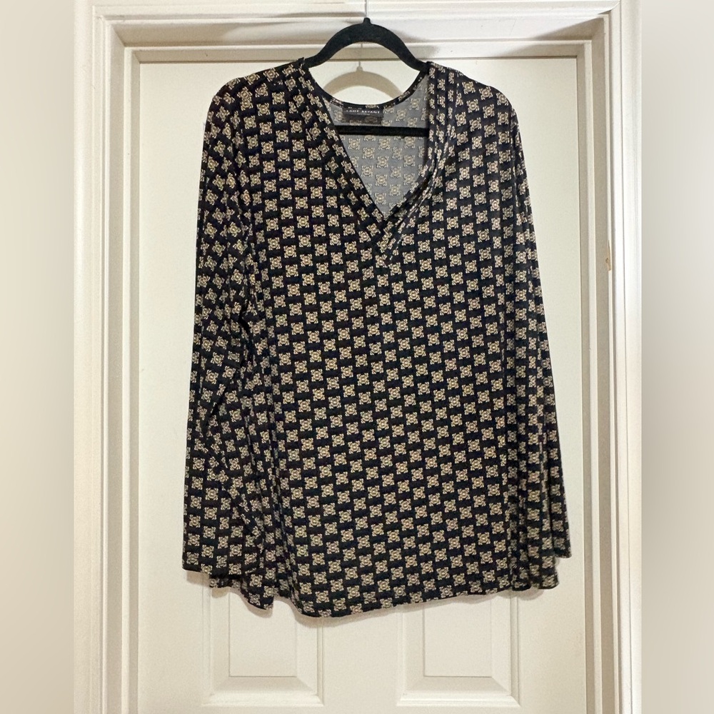 Lane Bryant Black and tan Floral Top